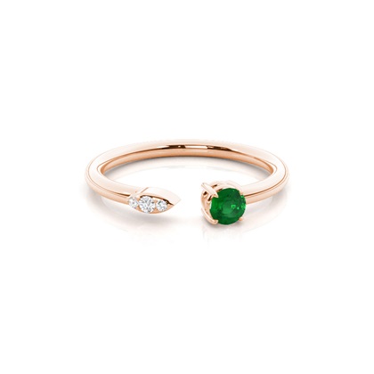 Prong Setting emerald Open Ring