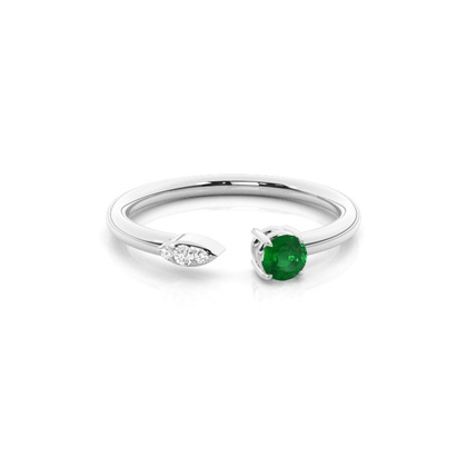 Prong Setting emerald Open Ring