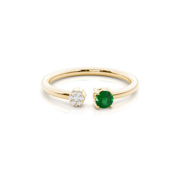 Prong Setting emerald Open Ring