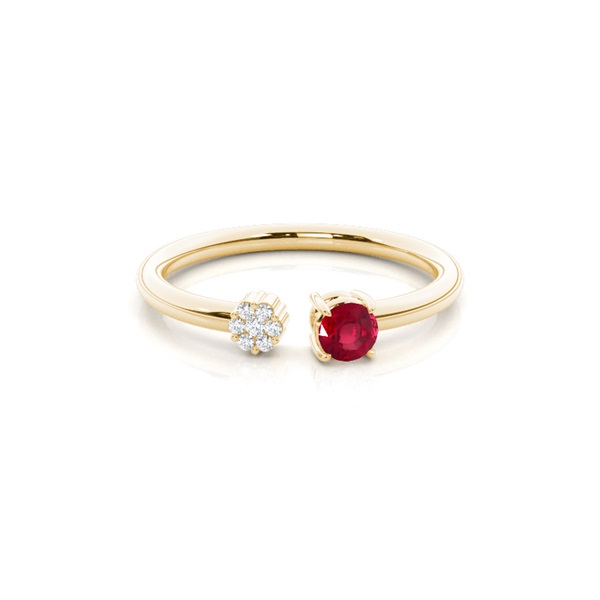 Prong Setting Ruby Open Ring