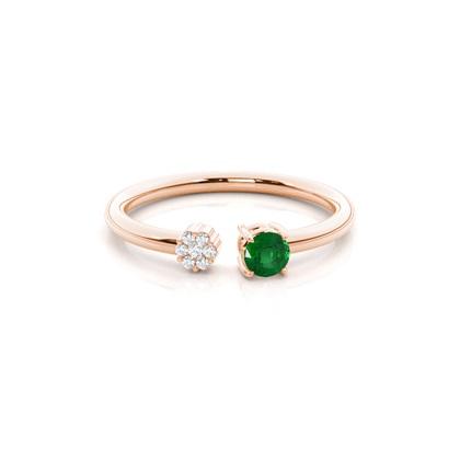 Prong Setting emerald Open Ring