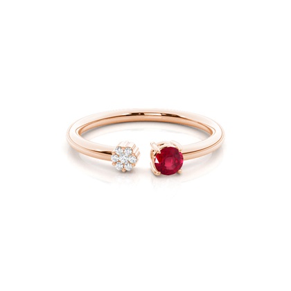 Prong Setting Ruby Open Ring