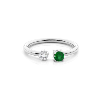 Prong Setting emerald Open Ring