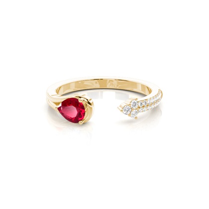 Prong Setting Ruby Open Ring