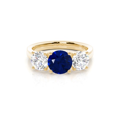 Yellow Gold Gemstone Diamond Engagement Rings