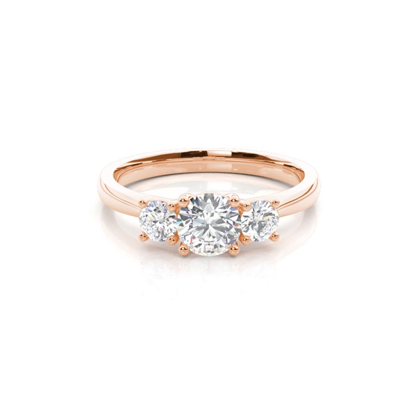 4 Prong Setting Plain Three Stone Ring