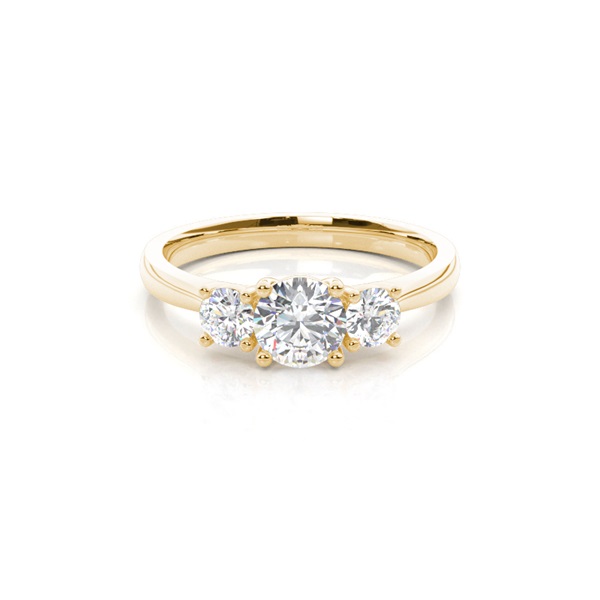 4 Prong Setting Plain Three Stone Ring