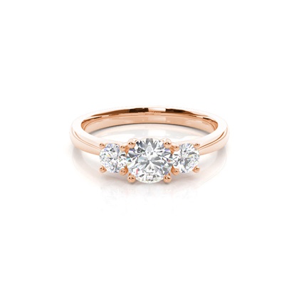 Rose Gold 3 Stone Diamond Rings