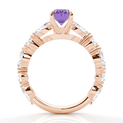 Krappenbesetzter Amethyst-Verlobungsring