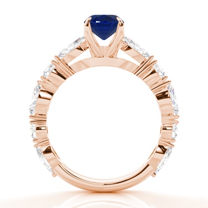 Verlobungsring mit blauem Saphir in Krappenfassung