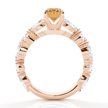 Krappenbesetzter Citrin-Verlobungsring