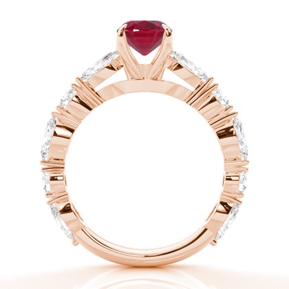 Krappenbesetzter Rubin-Verlobungsring