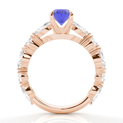 Prong Set Tansanit-Verlobungsring