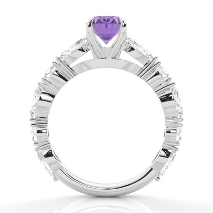 Krappenbesetzter Amethyst-Verlobungsring