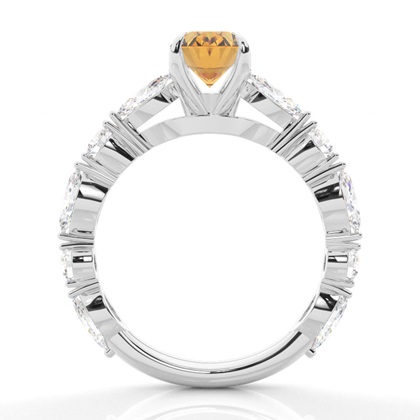 Krappenbesetzter Citrin-Verlobungsring