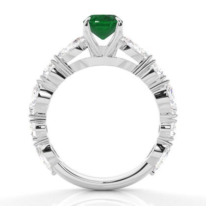 Krappenbesetzter Smaragd-Verlobungsring