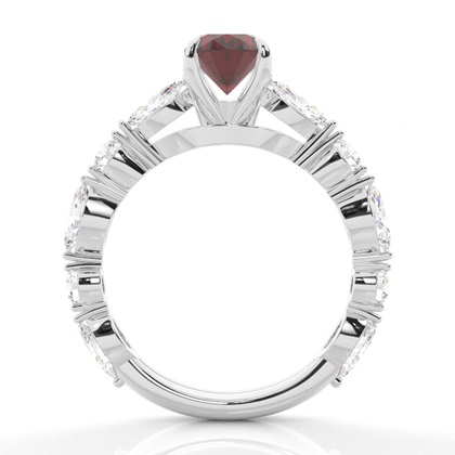 Granat-Verlobungsring in Krappenfassung