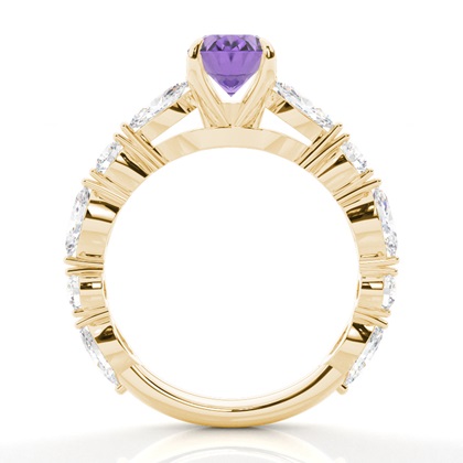 Krappenbesetzter Amethyst-Verlobungsring