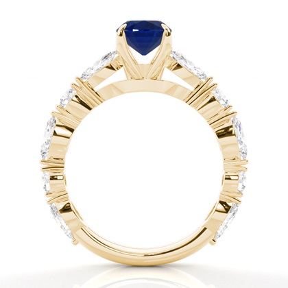 Verlobungsring mit blauem Saphir in Krappenfassung