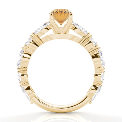 Krappenbesetzter Citrin-Verlobungsring