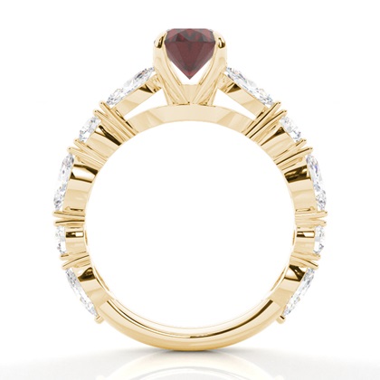 Granat-Verlobungsring in Krappenfassung