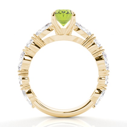 Krappenbesetzter Peridot-Verlobungsring