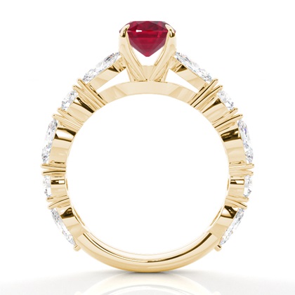 Krappenbesetzter Rubin-Verlobungsring