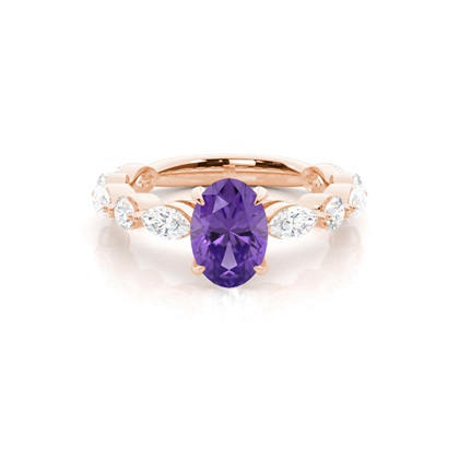 Prong Set Amethyst Engagement Ring