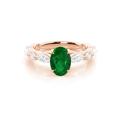 Prong Set Emerald Engagement Ring