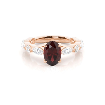Prong Set Garnet Engagement Ring