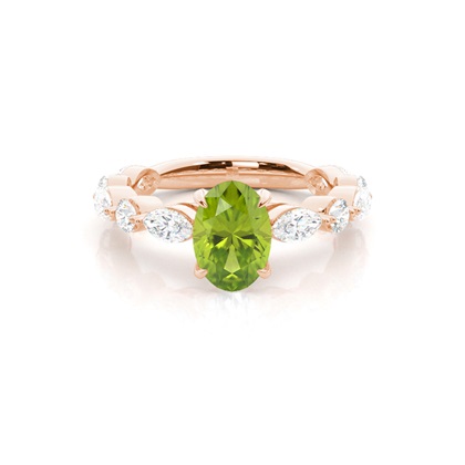 Prong Set Peridot Engagement Ring
