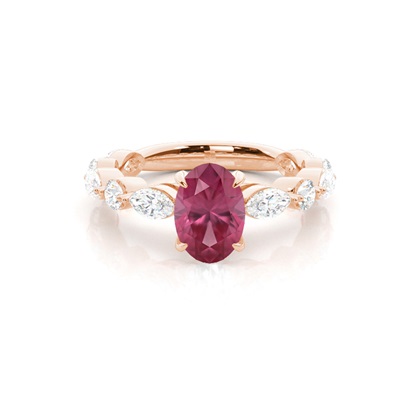Prong Set Pink Tourmaline Engagement Ring