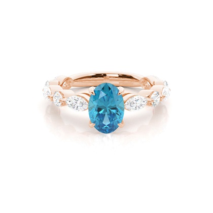 Prong Set Blue Topaz Engagement Ring