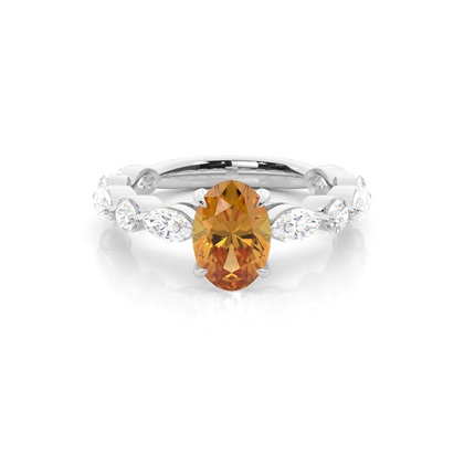 Prong Set Citrine Engagement Ring
