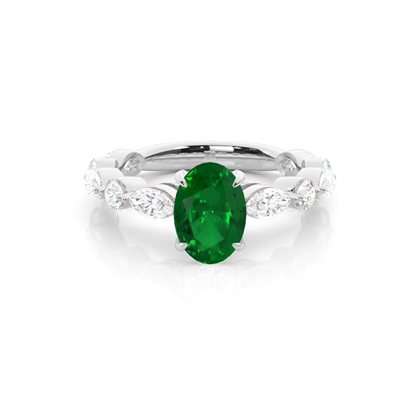 Prong Set Emerald Engagement Ring