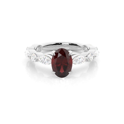 Prong Set Garnet Engagement Ring