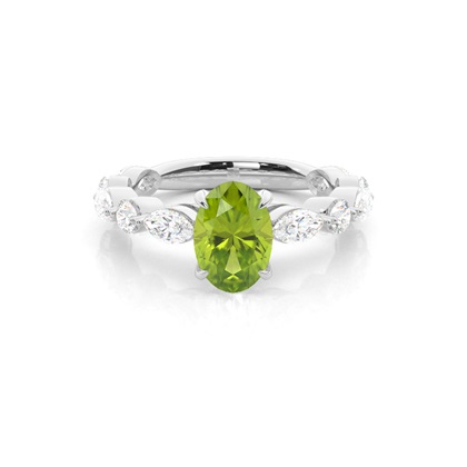 Prong Set Peridot Engagement Ring