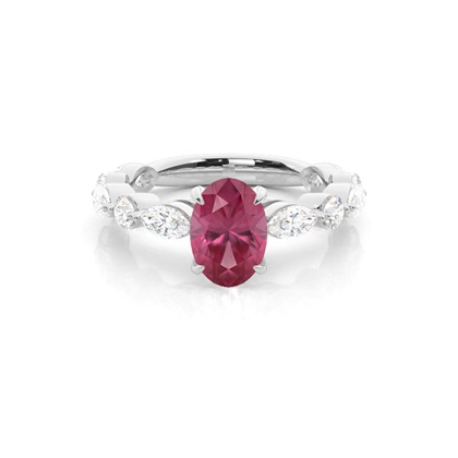 Prong Set Pink Tourmaline Engagement Ring