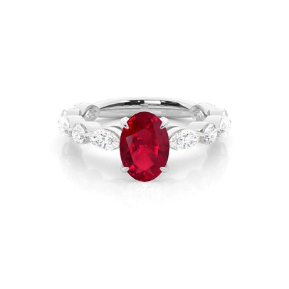 Prong Set Ruby Engagement Ring