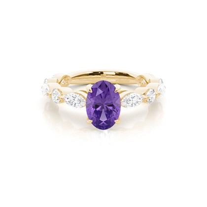 Prong Set Amethyst Engagement Ring