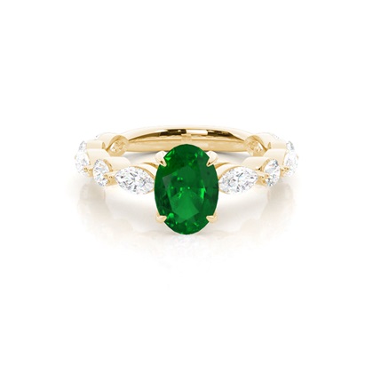Prong Set Emerald Engagement Ring