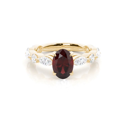 Prong Set Garnet Engagement Ring