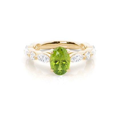 Prong Set Peridot Engagement Ring