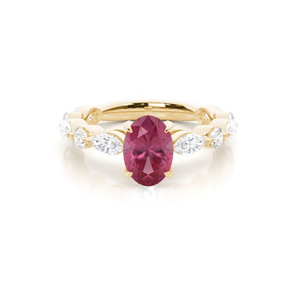 Prong Set Pink Tourmaline Engagement Ring
