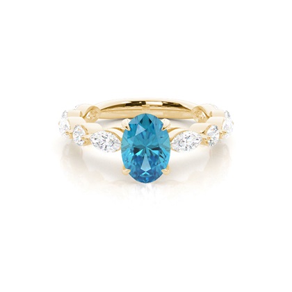 Prong Set Blue Topaz Engagement Ring