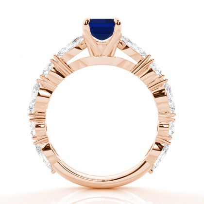 Verlobungsring mit blauem Saphir in Krappenfassung