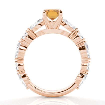 Krappenbesetzter Citrin-Verlobungsring