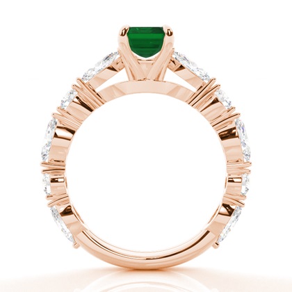 Krappenbesetzter Smaragd-Verlobungsring