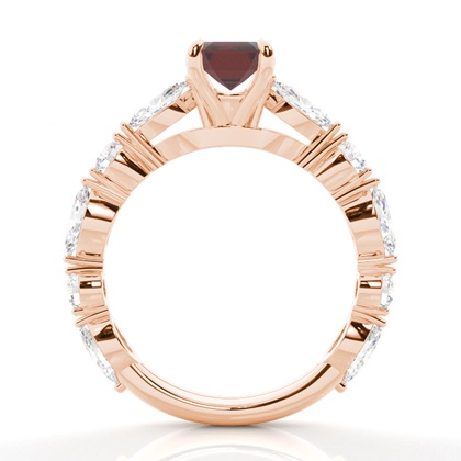 Granat-Verlobungsring in Krappenfassung