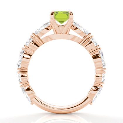 Krappenbesetzter Peridot-Verlobungsring